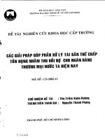 Các giải pháp góp phần xử lý tài sản thế chấp tồn đọng nhằm thu hồi nợ cho ngân hàng thương mại nước ta hiện nay