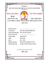 Hoạt động thanh tra việc thực hiện pháp luật phòng, chống tham nhũng trên địa bàn tỉnh Kon Tumh Kon Tum