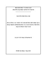 Đo lường các nhân tố ảnh hưởng đến hiệu quả hoạt động kinh doanh của các ngân hàng thương mại cổ phần việt nam 