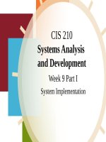 Systems analysis and development CIS210  ch 15 