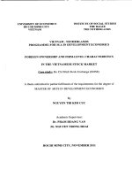 Foreign ownership and firm level chacracteristics in the vietnamese stock market 