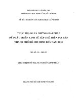 Thực trạng và những giải pháp để phát triển kinh tế tập thể trên địa bàn thành phố Hồ Chí Minh đến năm 2010