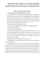 Phân tích thực trạng và xây dựng mô hình đổi mới phong cách lãnh đạo tại tập đoàn HUD 