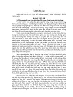 BIỆN PHÁP GIÁO DỤC KĨ NĂNG SỐNG ĐỐI VỚI HỌC SINH TIỂU HỌC