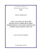 Nâng cao năng lực quản trị rủi ro lãi suất trong hoạt động kinh doanh của Ngân hàng Thương mại Cổ phần Ngoại thương Việt Nam