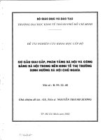 Cơ cấu giai cấp, phân tầng xã hội và công bằng xã hội trong nền kinh tế thị trường định hướng xã hội chủ nghĩa