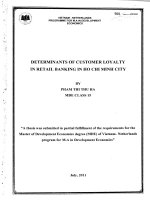 Determinants of customer loyalty in retail banking in ho chi minh city 