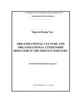 Organizational culture and organizational citizenship behavior in the service industry 