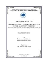 Determinants of customer satisfaction in the apartment industry   the cace for the apartment industry in vietnam
