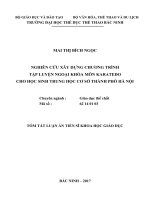 Nghiên cứu xây dựng chương trình tập luyện ngoại khóa môn karate do cho học sinh trung học cơ sở tp  hà nội (tt) 