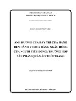 Ảnh hưởng của bày trí cửa hàng đến hành vi mua hàng ngẫu hứng của người tiêu dùng   trường hợp sản phẩm quần áo thời trang