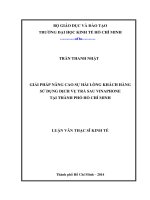 Giải pháp nâng cao sự hài lòng khách hàng sử dụng dịch vụ trả sau vinaphone tại TP  HCM 