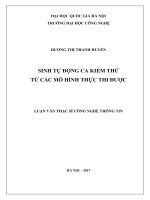 Sinh tự động ca kiểm thử từ các mô hình thực thi được 