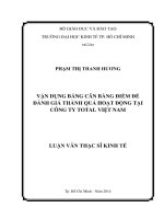 Vận dụng bảng cân bằng điểm để đánh giá thành quả hoạt động tại công ty total việt nam 