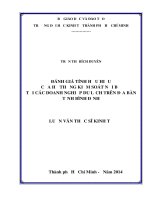 Đánh giá tính hữu hiệu của hệ thống kiểm soát nội bộ tại các doanh nghiệp du lịch trên địa bàn tỉnh bình định