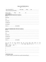 PHỤ lục hợp ĐỒNG DỊCH VỤ