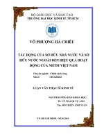 Tác động của sở hữu nhà nước và sở hữu nước ngoài đến hiệu quả hoạt động của các ngân hàng thương mại việt nam 
