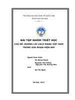 Tiểu luận môn triết học đường lối cách mạng việt nam trong giai đoạn hiện nay 