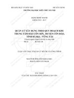 Quản lý xây dựng theo quy hoạch khu trung tâm đảo côn sơn, huyện côn đảo, tỉnh bà rịa  vũng tàu (tt) 