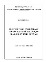 Giải pháp nâng cao hình ảnh thương hiệu nhà tuyển dụng của công ty trách nhiệm hữu hạn infonam 