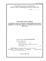 SKKN Giải pháp nâng cao chất lượng kiểm tra trắc nghiệm tại trường Trung cấp Kinh tế Kỹ thuật Đồng Nai