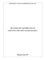 ĐỀ CưƠNG ôn tập môn vật lý (THI TUYỂN VIÊN CHỨC NGÀNH GIÁO dục) năm 2017 