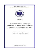 Một số giải pháp nâng cao hiệu quả kinh doanh của ngân hàng TMCP đầu tư và phát triển việt nam giai đoạn 2014   2020 