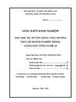 SKKN Dạy học dự án ứng dụng vào chương tạo lập doanh nghiệp trong giảng dạy Công Nghệ 10