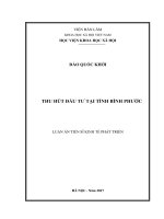 Thu hút đầu tư tại tỉnh Bình Phước (Luận án tiến sĩ)