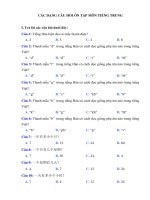 CÁC DẠNG câu hỏi ôn tập môn TIẾNG TRUNG 