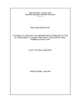 Tác động của đòn bẩy tài chính đến quyết định đầu tư với sự ảnh hưởng của sở hữu nhà nước   bằng chứng thực nghiệm tại việt nam 