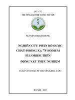 Nghiên cứu phân bố dược chất phóng xạ 18f sodium fluoride trên động vật thực nghiệm 