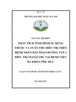 Phân tích tình hình sử dụng thuốc và tuân thủ điều trị trên bệnh nhân đái tháo đường typ 2 điều trị ngoại trú tại bệnh viện đa khoa phụ dực 