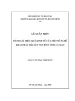 Đánh giá hiệu quả kinh tế của một số nghề khai thác hải sản ven bờ ở tỉnh cà mau 