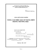 SKKN NÂNG CAO HIỆU QUẢ SỬ DỤNG ĐIỆN  TRONG TRƯỜNG HỌC