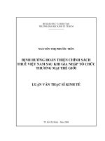 Định hướng hoàn thiện chính sách thuế việt nam sau khi gia nhập tổ chức thương mại thế giới 