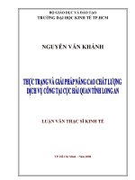 Thực trạng và giải pháp nâng cao chất lượng dịch vụ công tại cục hải quan tỉnh long an