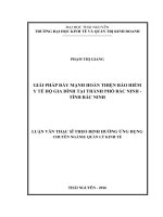 Giải pháp đẩy mạnh hoàn thiện bảo hiểm y tế hộ gia đình tại thành phố Băc Ninh, tỉnh Bắc Ninh