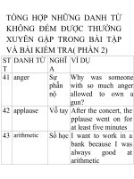TỔNG HƠP NHỮNG DANH TỪ KHÔNG ĐẾM ĐƯỢC THƯỜNG XUYÊN GẶP TRONG BÀI TẬP VÀ BÀI KIỂM TRA( PHẦN 2)docx