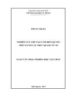 Nghiên cứu chế tạo cảm biến quang trên cơ sở cấu trúc quang tử 1D