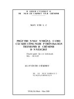 Phát triển nguồn nhân lực cho các khu công nghiệp trên địa bàn thành phố hồ chí minh đến năm 2015 