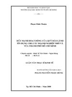 Đẩy mạnh hoạt động của quỹ bảo lãnh tín dụng cho các doanh nghiệp nhỏ và vừa thành phố hồ chí minh 