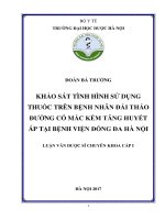 Khảo sát tình hình sử dụng thuốc trên bệnh nhân đái tháo đường có mắc kèm tăng huyết áp tại bệnh viện đống đa hà nội 