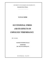 Occupational stress and its effects on empolyees performance 