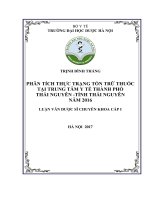 Phân tích thực trạng tồn trữ thuốc tại trung tâm y tế thành phố thái nguyên tỉnh thái nguyên năm 2016 