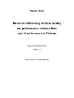 Heuristics influencing investment decision making and investment performance  evidence from individual investors in vietnam 