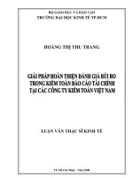 Giải pháp hoàn thiện đánh giá rủi ro trong kiểm toán báo cáo tài chính tại các công ty kiểm toán việt nam 