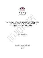 Tourists willingness to pay for Dong Van geopark management and conservation, Viet Nam (LV thạc sĩ)