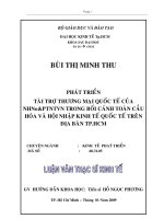 Phát triển tài trợ thương mại quốc tế của NHNoPTNTVN trong bối cảnh toàn cầu hóa và hội nhập kinh tế quốc tế trên địa bàn TP HCM 