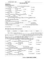 DE CUONG ON TAP HOC KI 1 LOP 7 THI DIEM